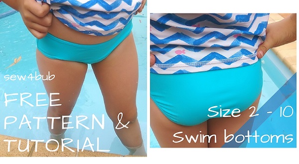 Free pattern: Girls swimsuit bottoms