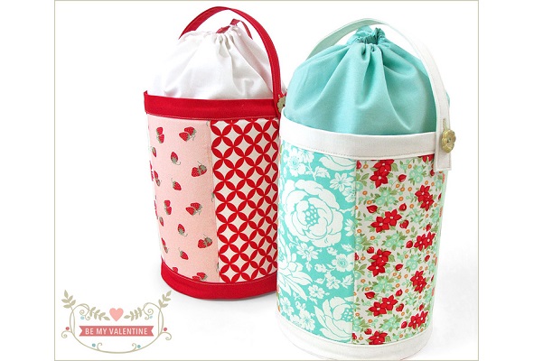 Tutorial: Fabric bucket with a drawstring top