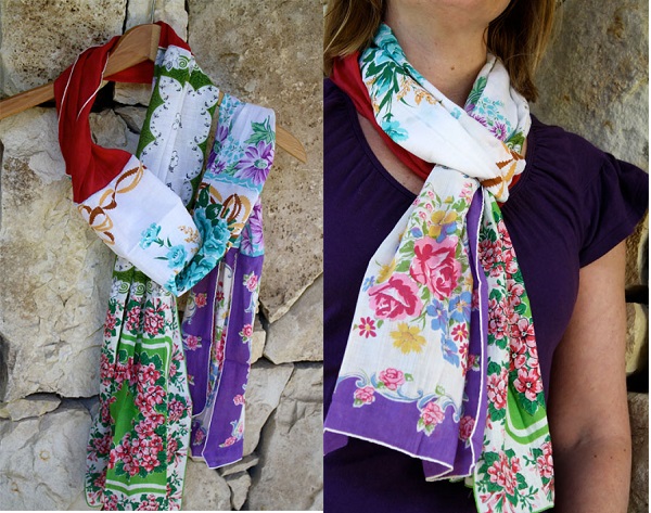 Tutorial: Vintage handkerchief scarf