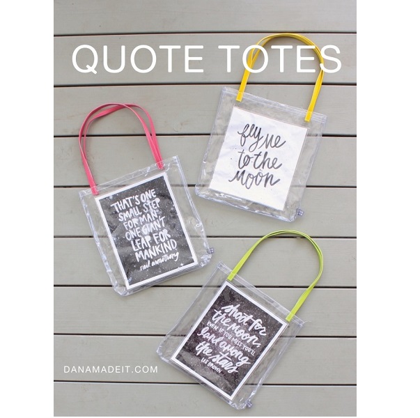 Tutorial: Clear vinyl quote totes