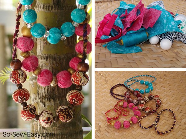 Tutorial: Scrap fabric beaded necklace