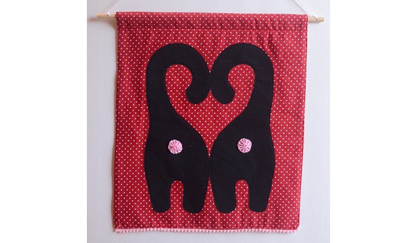 Free pattern: Cat butt Valentine banner