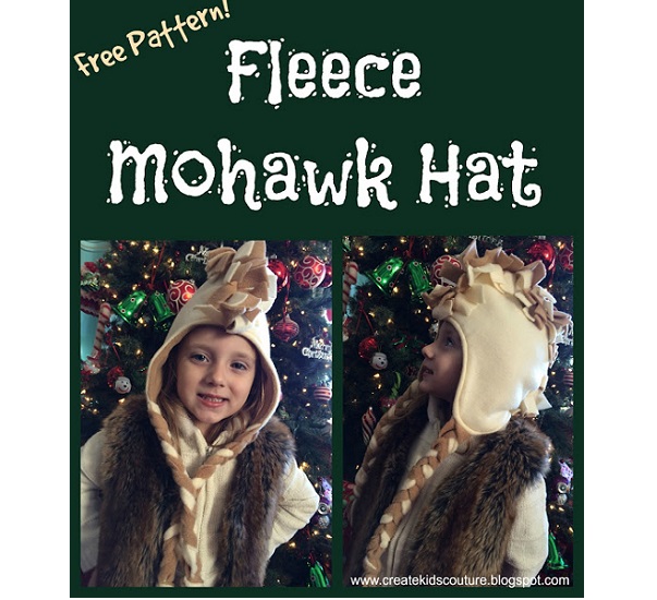 Free pattern: Fringed fleece Mohawk hat for kids