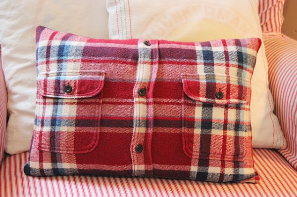 Tutorial: Flannel shirt pillow cover