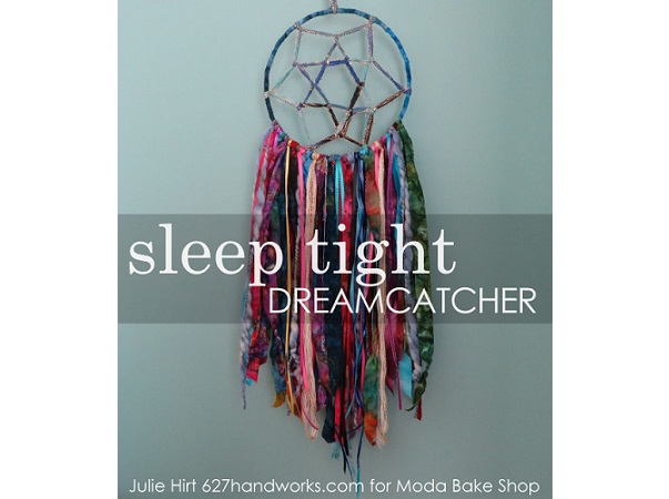 Tutorial: Sleep Tight Dreamcatcher from scrap fabric and yarn