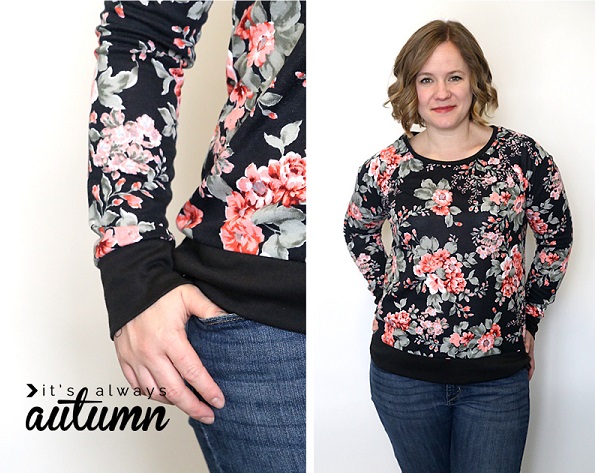 Free pattern: Long sleeved raglan sweatshirt