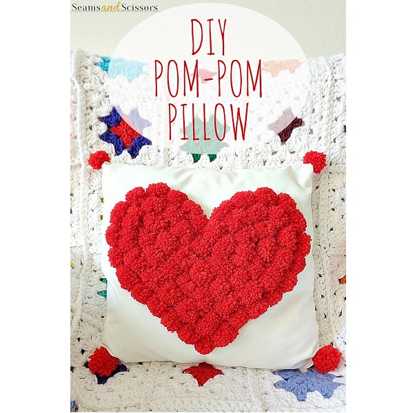 Tutorial: Pom pom heart pillow