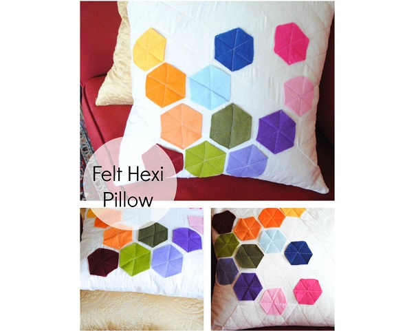 Tutorial: Felt hexi pillow cover