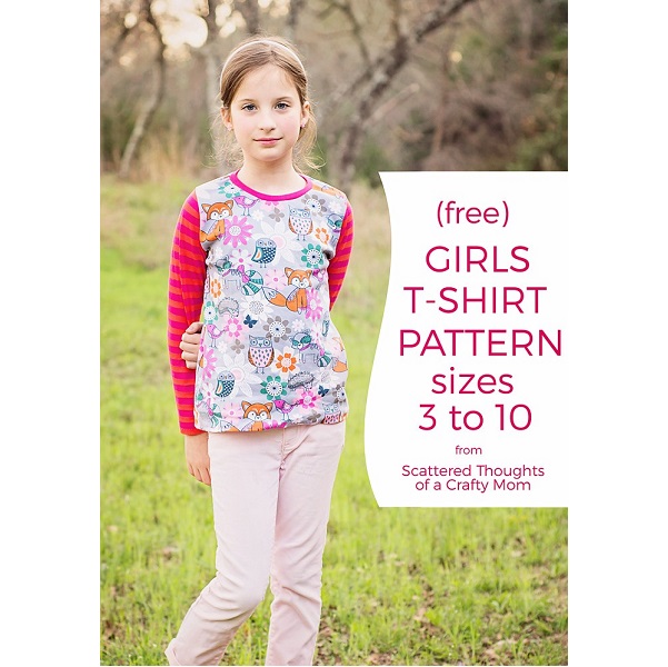 Free pattern: Girls' long sleeve and 3/4 sleeve t-shirt