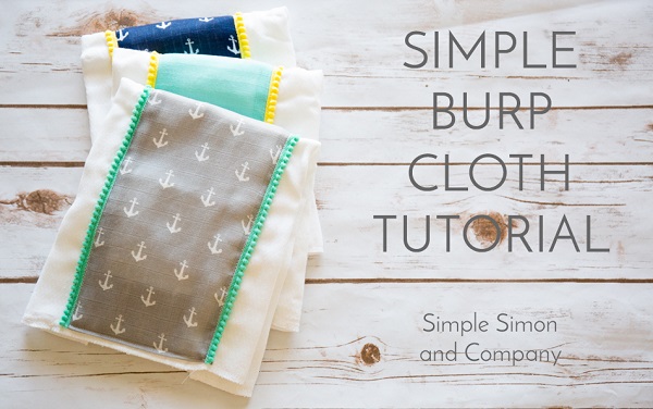 Tutorial: Simple burp cloths with mini pom pom trim