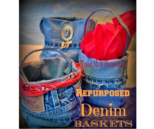 Tutorial: Repurposed jeans denim baskets