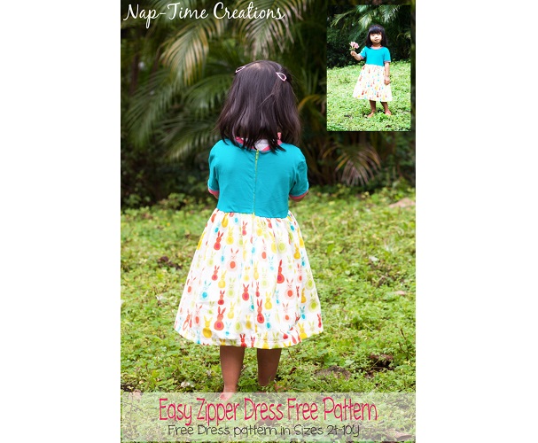 Free pattern: Girls easy zipper dress