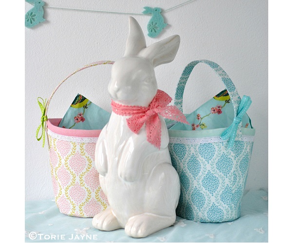 Free pattern: Pretty fabric Easter basket