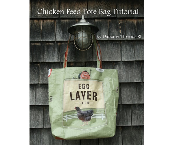 Tutorial: Recycled chicken feed tote bag