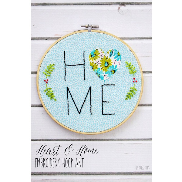 Free pattern: Heart and Home hoop art