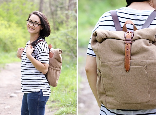 Tutorial: Roll up back pack from an old blazer