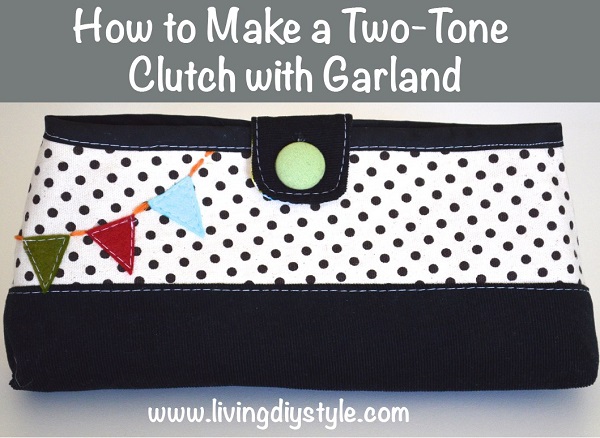 Tutorial: Clutch purse with a bunting applique