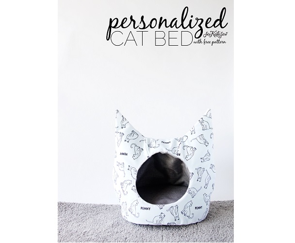 Free pattern: Cat bed shaped like a cat