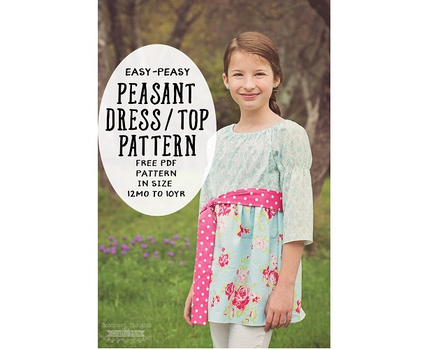 Free pattern: Girls Easy Peasy Peasant Dress 