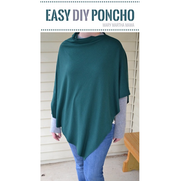 Tutorial: Super easy knit fabric poncho