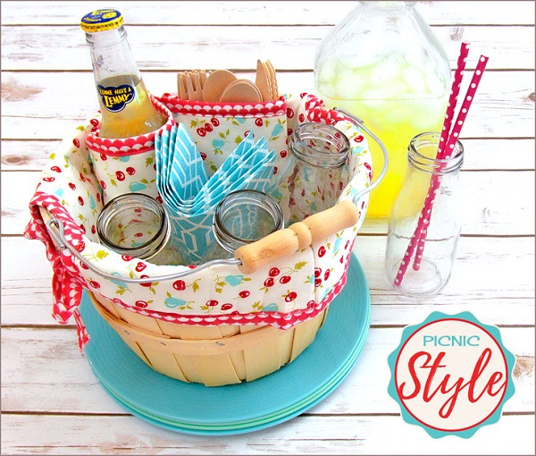 Tutorial: Mini bushel basket picnic liner