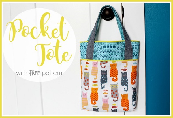 Free pattern: Pocket tote library bag