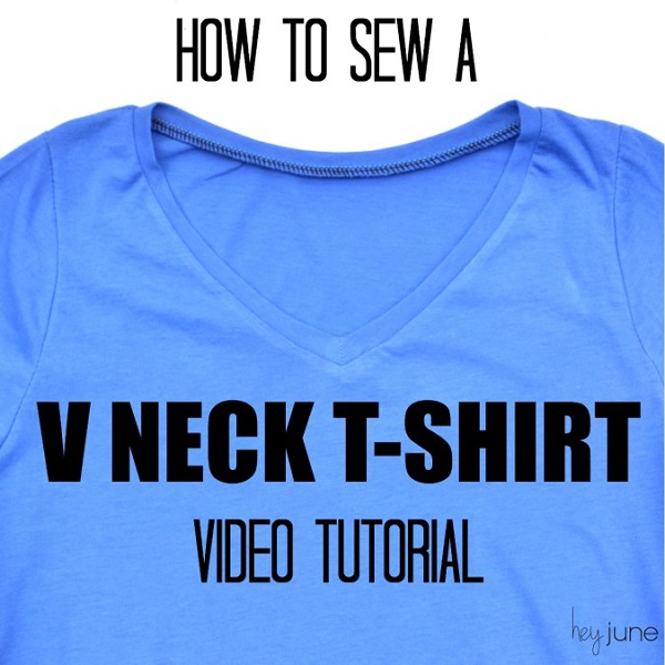 Video tutorial: Sew a V-neck band on a t-shirt