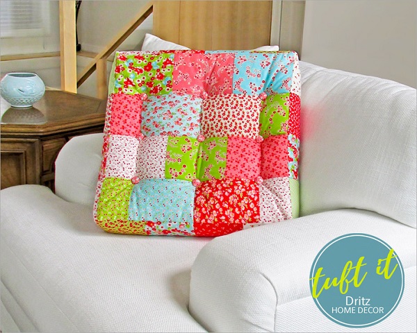 Tutorial: Tufted square patchwork cushions