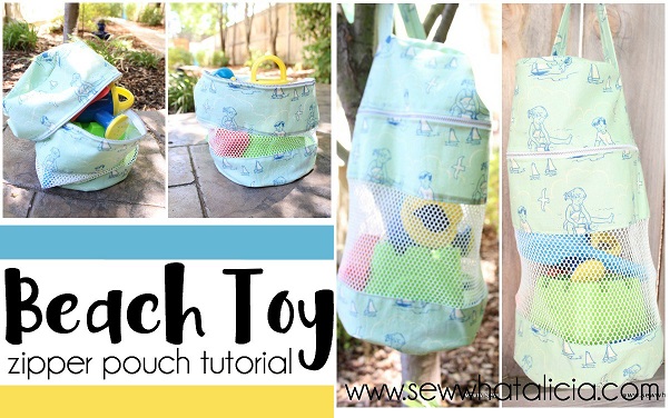 Tutorial: Zipper beach toy tote