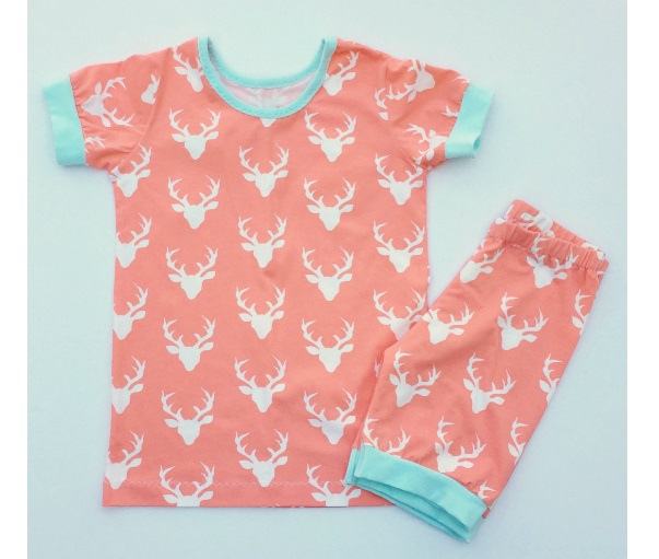 Free pattern: Short sleeve summer pajamas for older kids