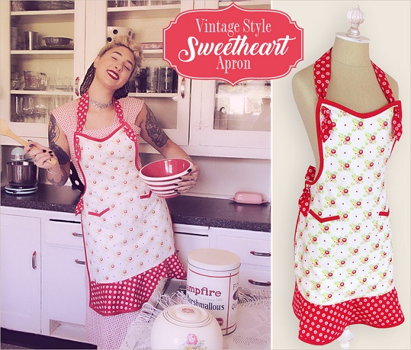 Tutorial: Vintage style sweetheart apron