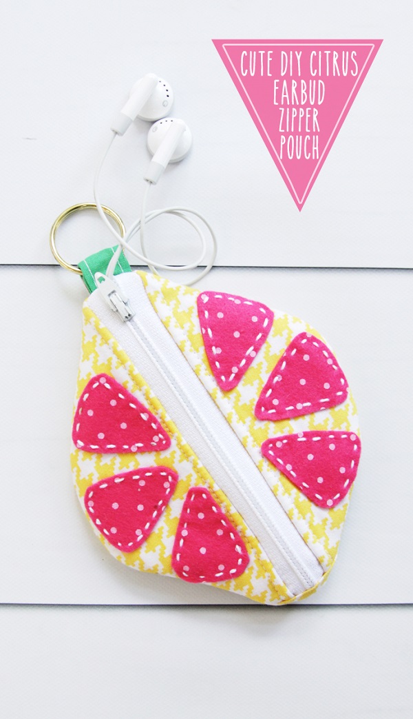 Tutorial: Citrus earbud zipper pouch