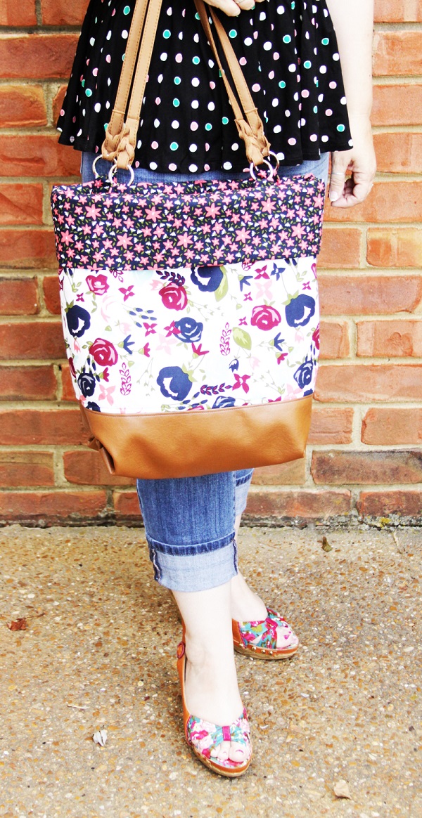 Tutorial: Posy Garden leather and fabric bag