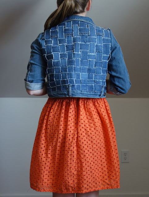 Stunning woven jacket from recycled jeans