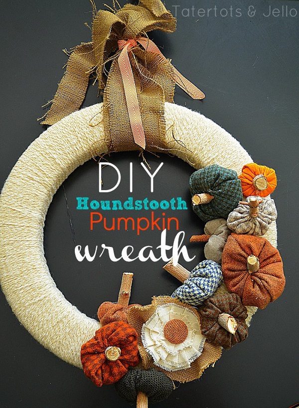 Tutorial: Houndstooth pumpkin fall wreath