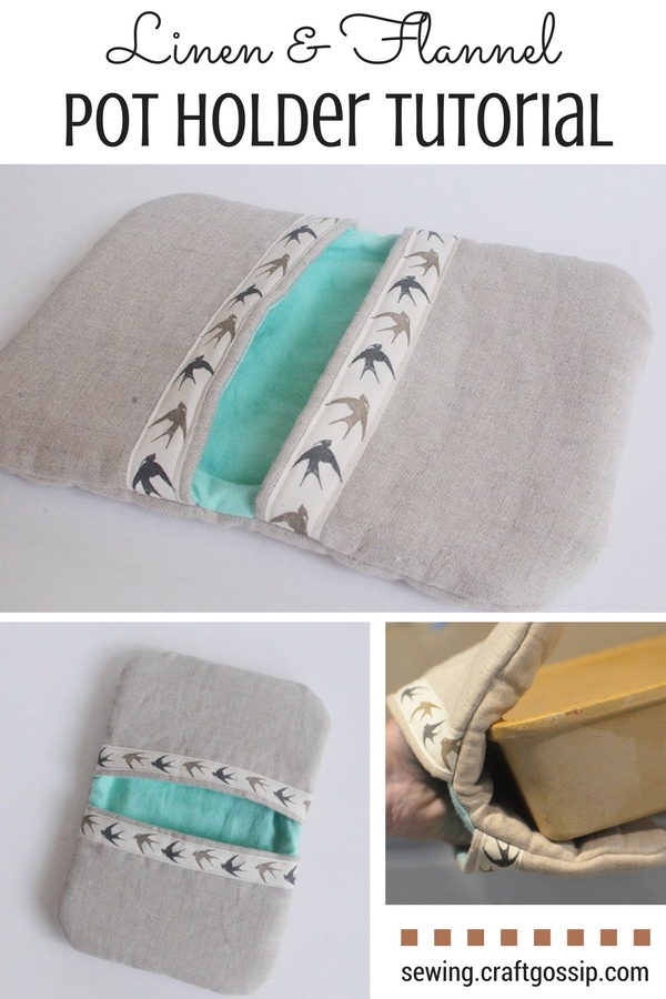 Tutorial: Linen and flannel pot holder