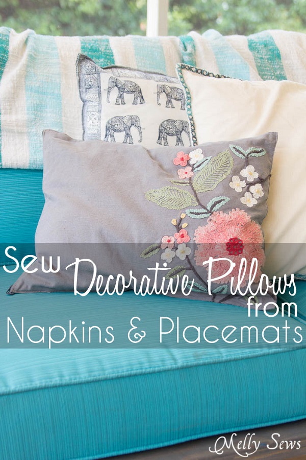 Tutorial: Make gorgeous throw pillows from placemats and napkins