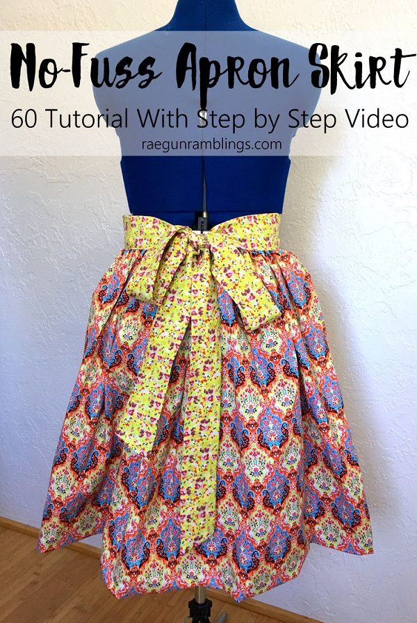 Tutorial: Apron skirt with a tie sash and a closed back