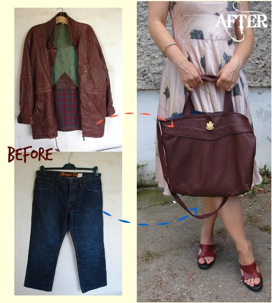 Tutorial: Recycled leather jacket tote bag