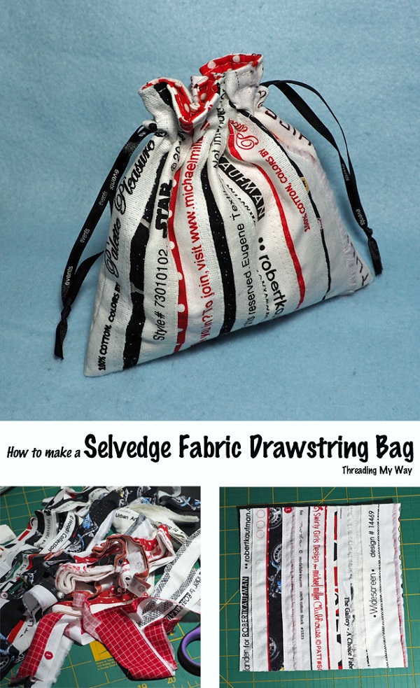 Tutorial: Selvage drawstring bag