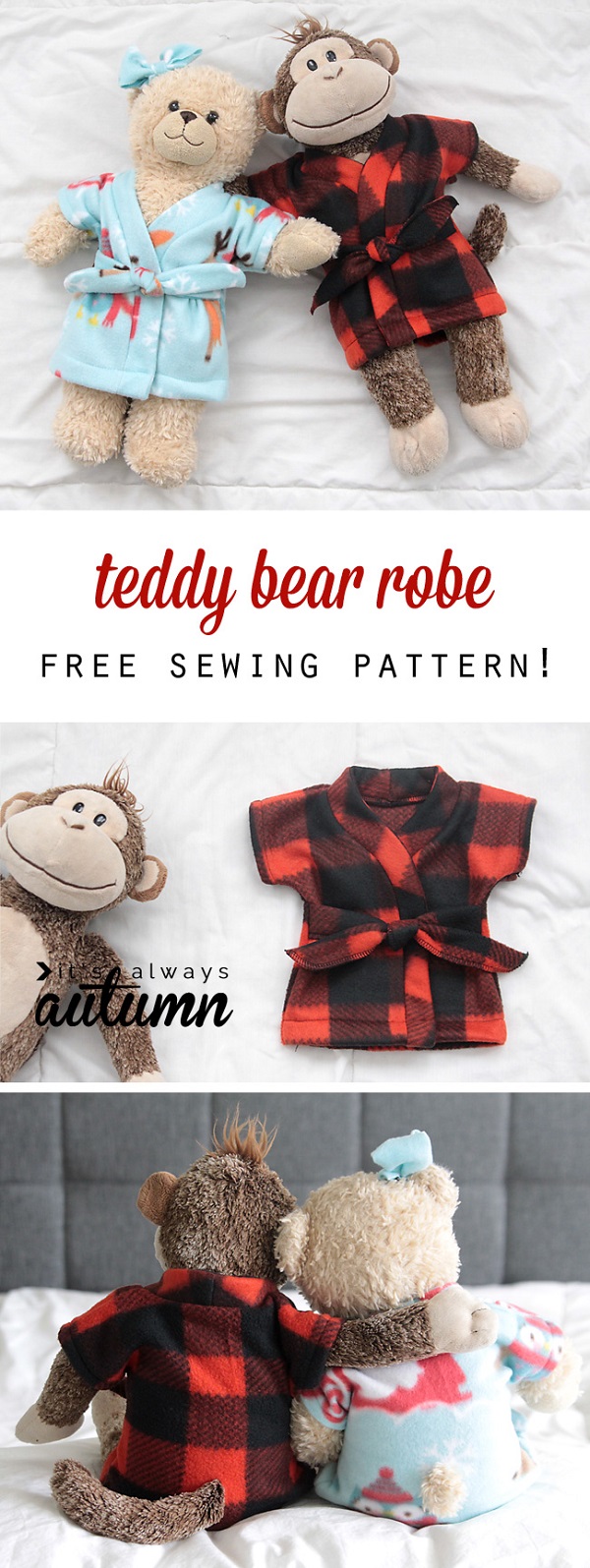 Free pattern: Robe for a teddy bear or stuffed animal