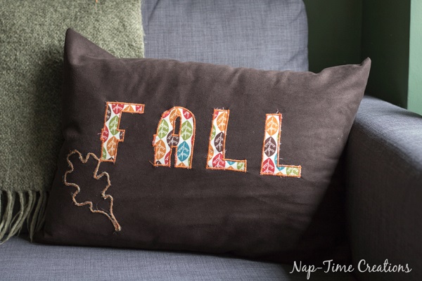 Tutorial: Fall pillow with satin stitch applique