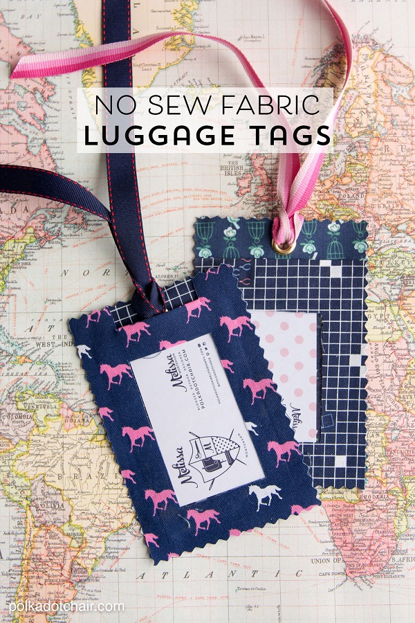 Tutorial: No-sew fabric luggage tags