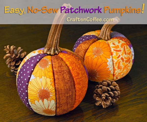 Tutorial: No-sew scrap fabric pumpkins