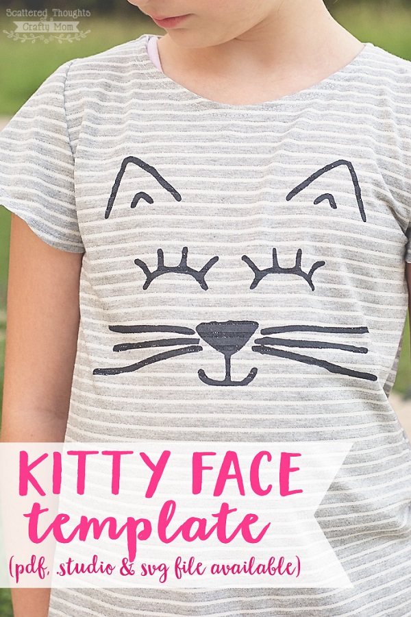 Free pattern: Kitty face stencil template