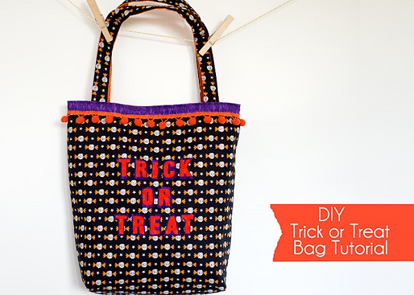 Tutorial: Pom pom trim Trick or Treat bag