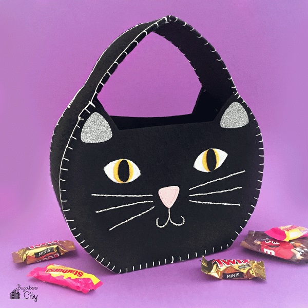 Free pattern: Black cat trick or treat bag