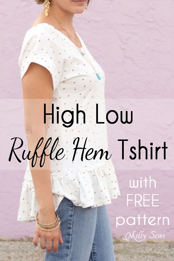 Tutorial: Ruffle hem high low t-shirt