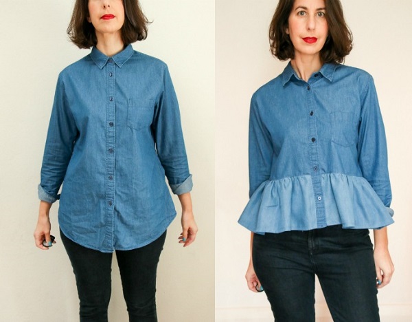 Tutorial: Ruffle hem shirt refashion