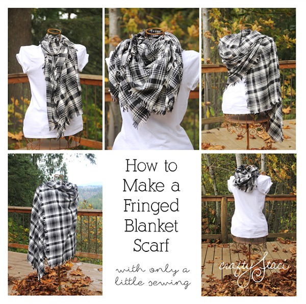 Tutorial: Fringed blanket scarf